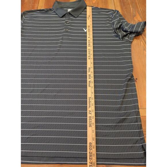 Men’s Callaway Opti-Dri Golf Polo Shirt Size XL Gray with White Stripes - Picture 6 of 6